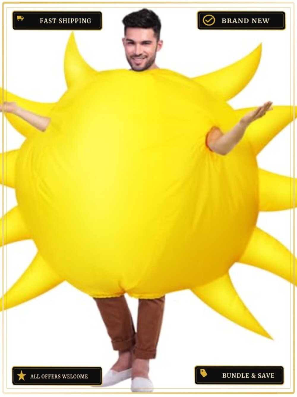 Inflatable Sun Costume Adult Halloween Blow Up Suit One Size